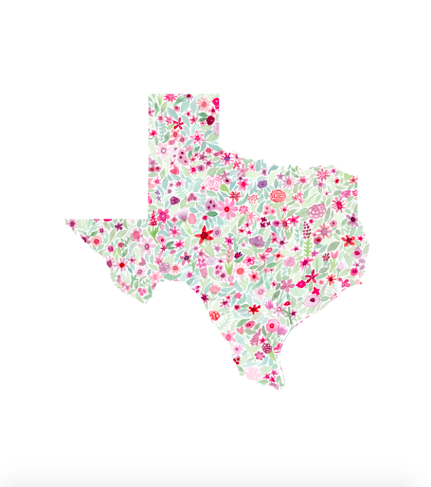 ANY State Floral Watercolor Print (Alabama-Missouri)