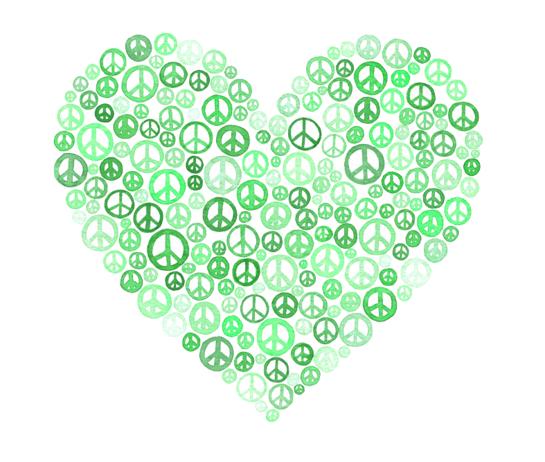 Peace & Love Watercolor Print