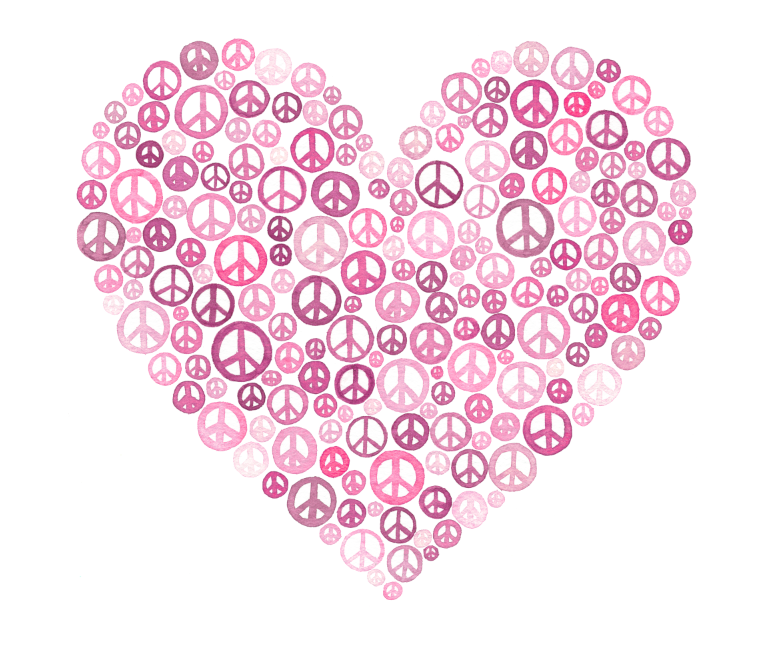 Peace & Love Watercolor Print
