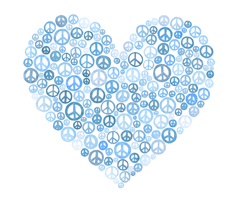 Peace & Love Watercolor Print