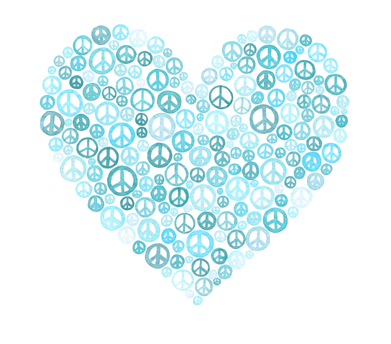 Peace & Love Watercolor Print