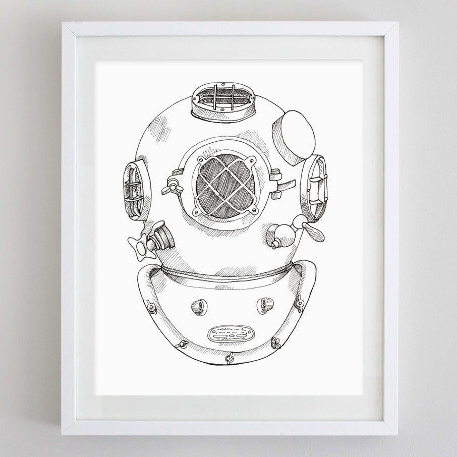 Scuba Helmet Print