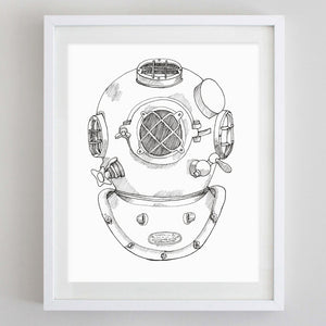 Scuba Helmet Print