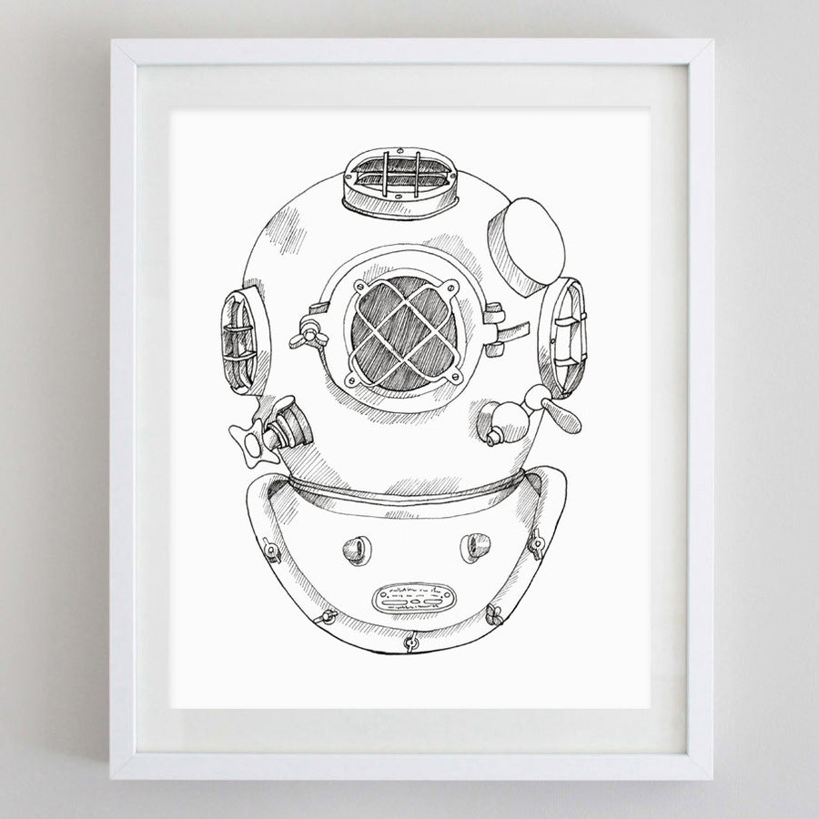Scuba Helmet Print
