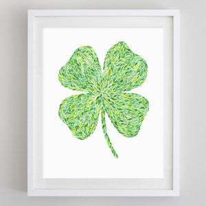 Shamrock Floral Watercolor Print