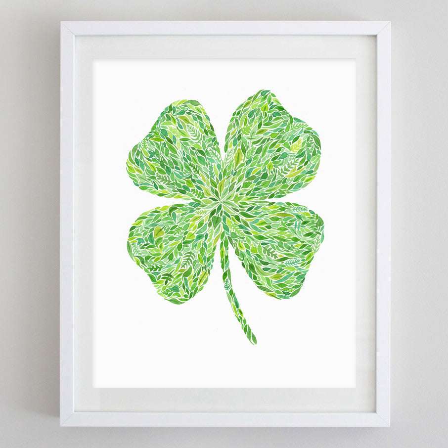 Shamrock Floral Watercolor Print