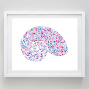 Shell Floral Watercolor Art Print - Kappa Delta