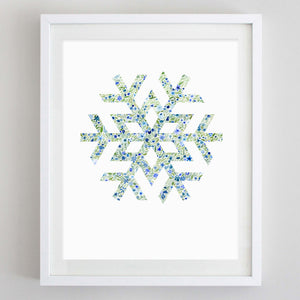 art print - snowflake floral watercolor print - carly rae studio