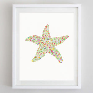art print - starfish floral watercolor print - carly rae studio