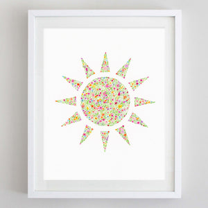 art print - sun floral watercolor print - carly rae studio