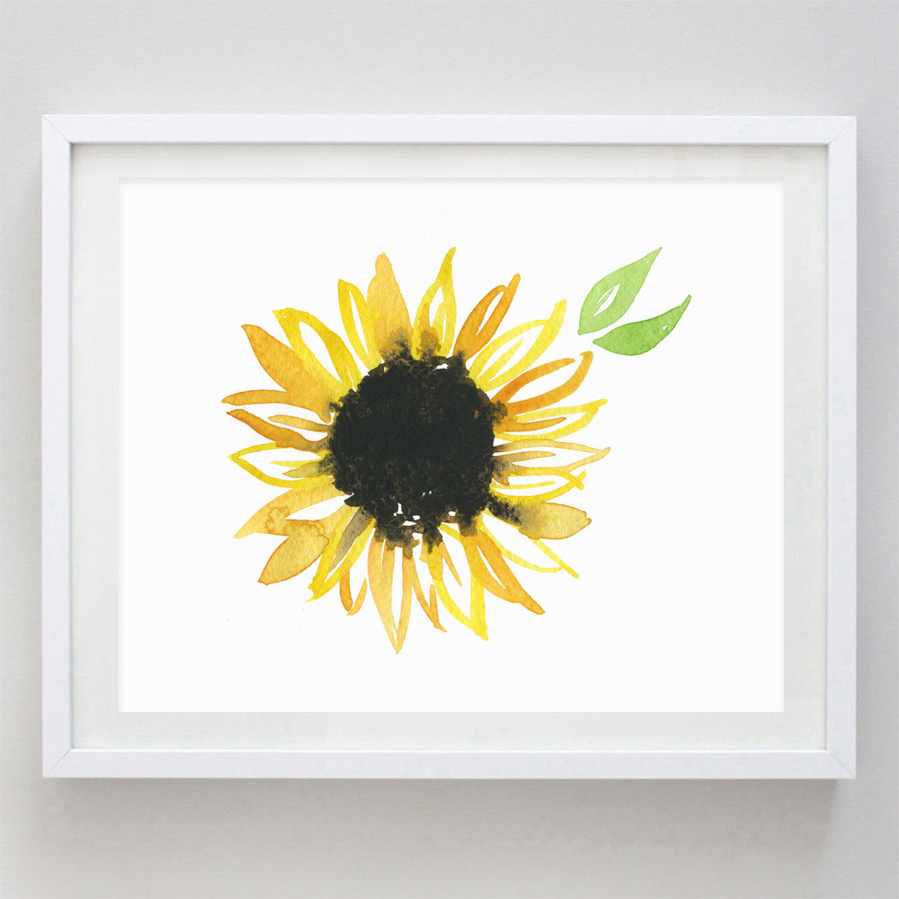 Sunflower Watercolor Print