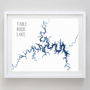 Table Rock Lake Watercolor Print