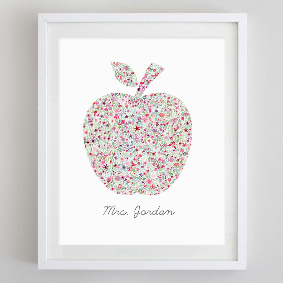 Custom Teacher Floral Watercolor Print