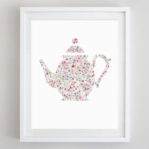 art print - teapot floral watercolor print - carly rae studio