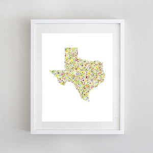 ANY State Floral Watercolor Print (Montana-Wyoming)