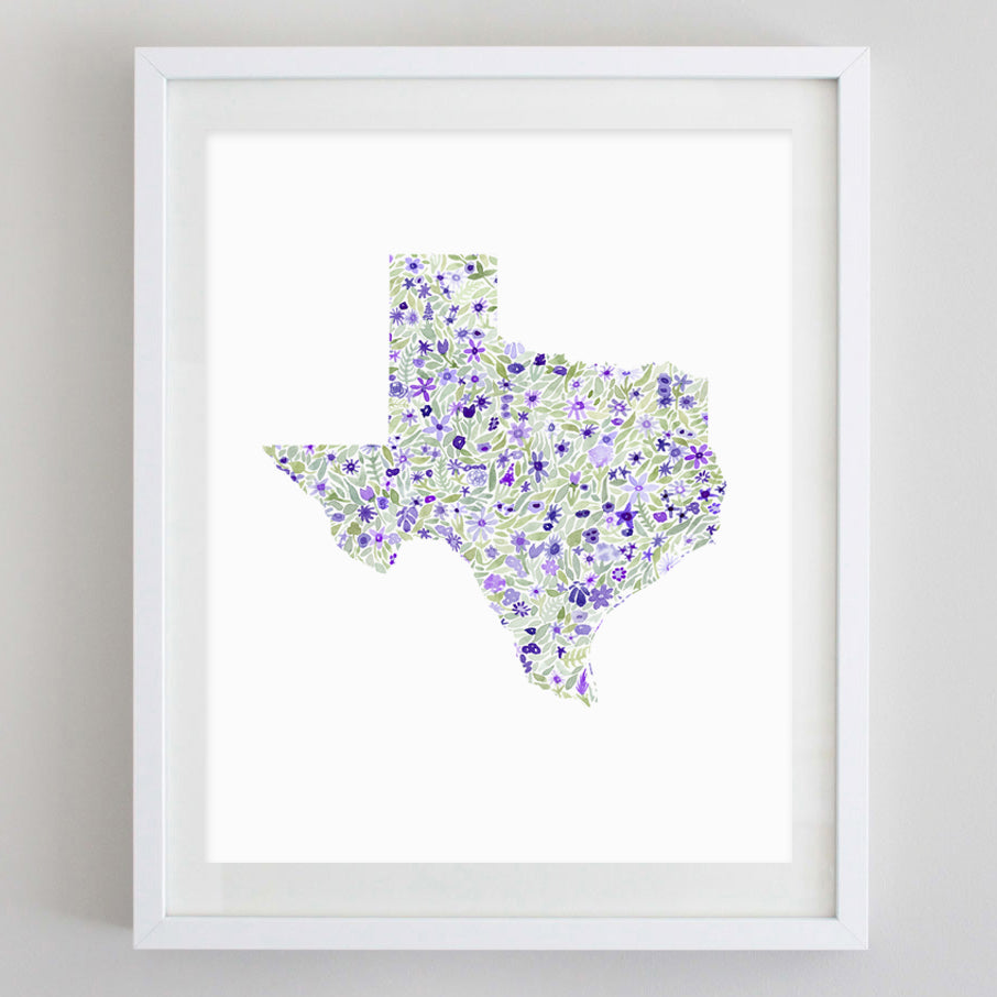 ANY State Floral Watercolor Print (Montana-Wyoming)