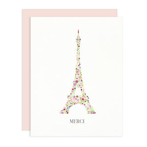 Eiffel Tower Merci Thank You Card