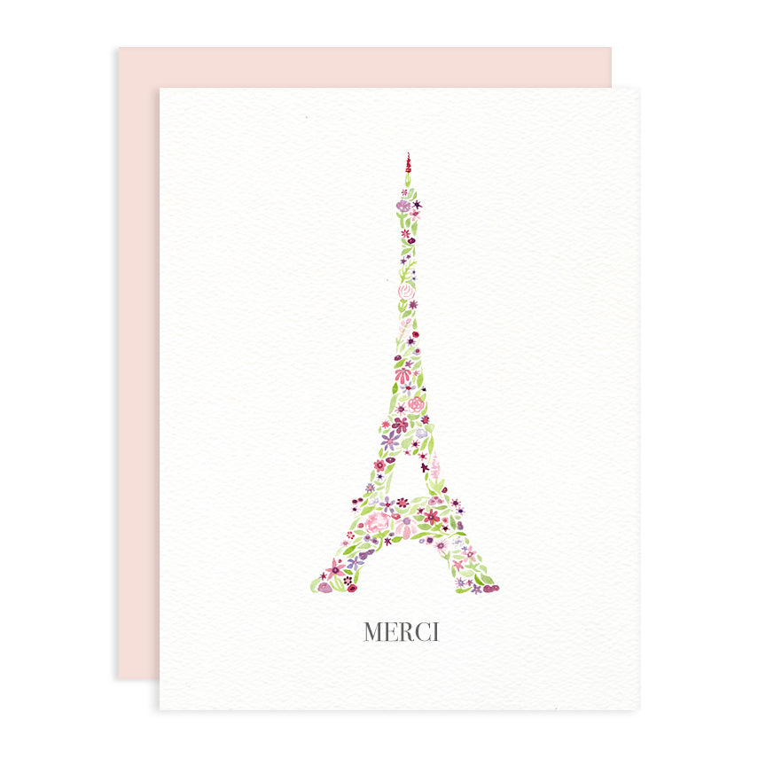 Eiffel Tower Merci Thank You Card