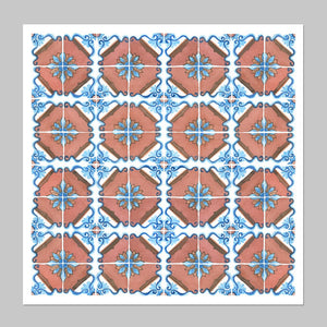 Tile Pattern Watercolor Print