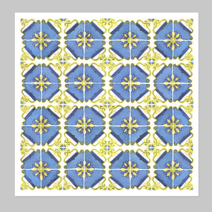 Tile Pattern Watercolor Print