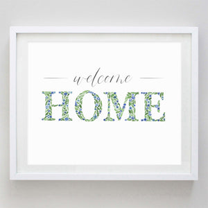 Welcome Home Floral Watercolor Print