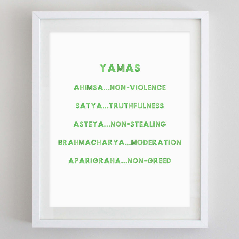 Yamas Yoga Watercolor Print