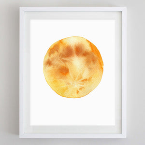 Yellow Moon Watercolor Print