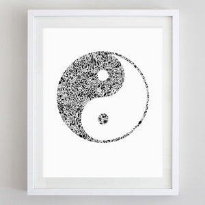 art print - yin yang floral watercolor print - carly rae studio