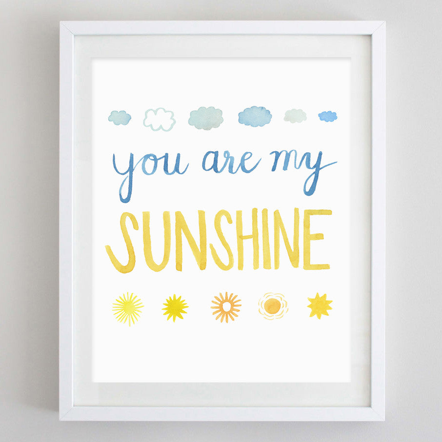 art print - you're my sunshine watercolor print - carly rae studio