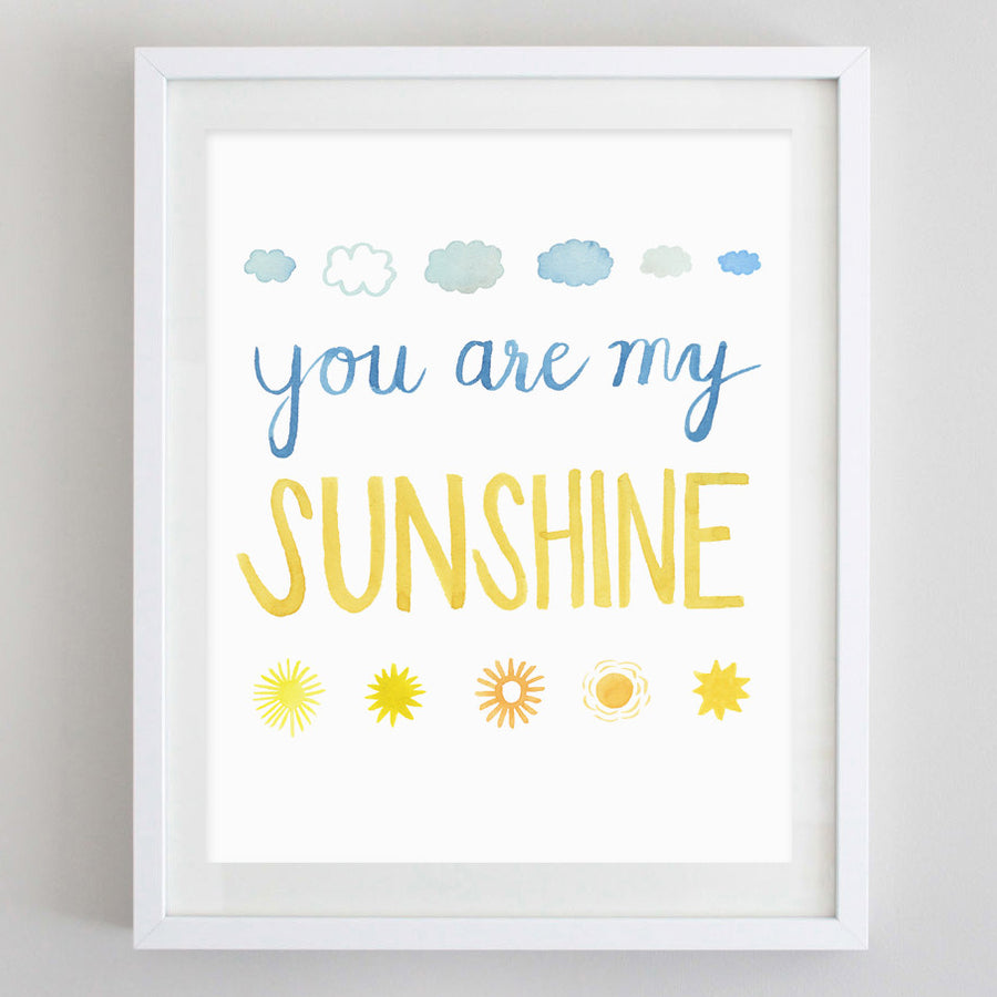 art print - you're my sunshine watercolor print - carly rae studio