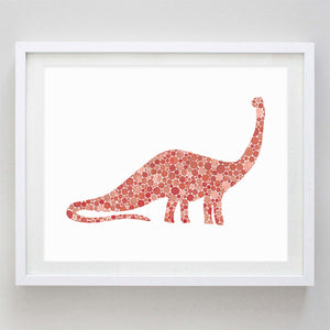 Dinosaur Brontosaurus Watercolor Print