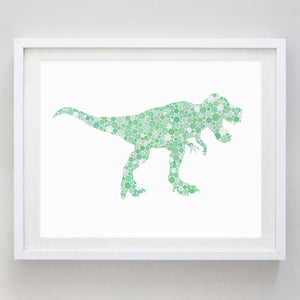 Dinosaur T-Rex Watercolor Print