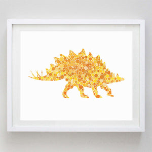 Dinosaur Triceratops Watercolor Print