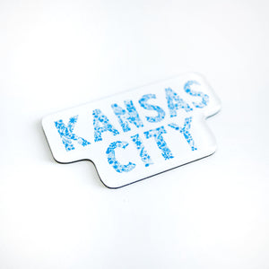 Kansas City Floral Blue Watercolor Magnet