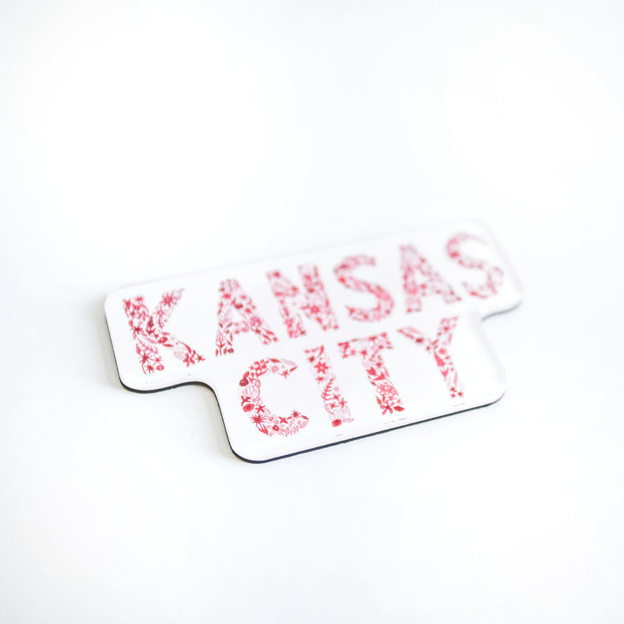 Kansas City Floral Red Watercolor Magnet