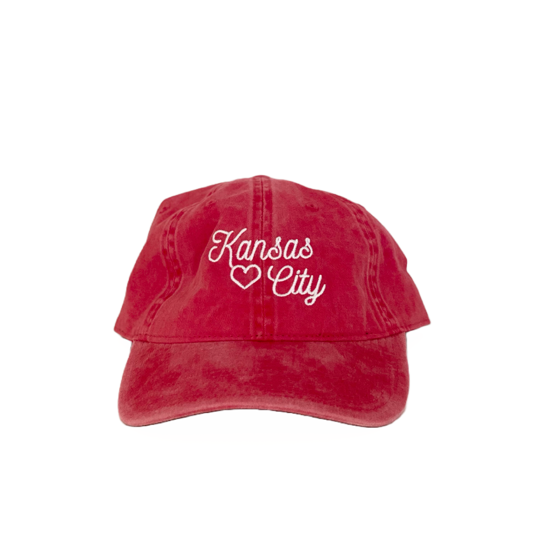 Kansas City Embroidered Heart Hat - Red