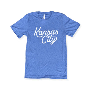 Kansas City Script Tee - Blue