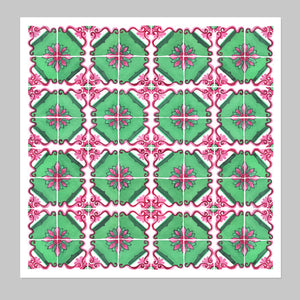 Tile Pattern Watercolor Print